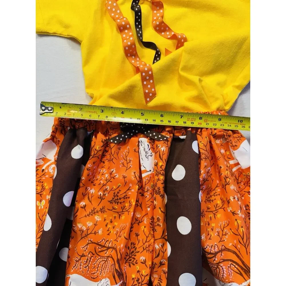 Handmade unicorn‎ Polkadot Skirt With Kids Shirt, Handmade Ribbon Size 4T